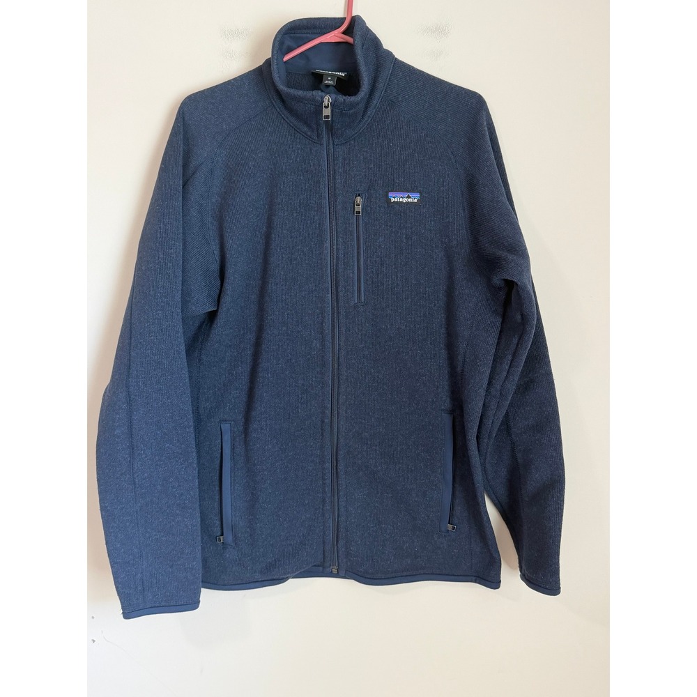 Patagonia Better Sweater Jacket Men's Med Navy Blue Fleece Full Zip Outdoor EUC